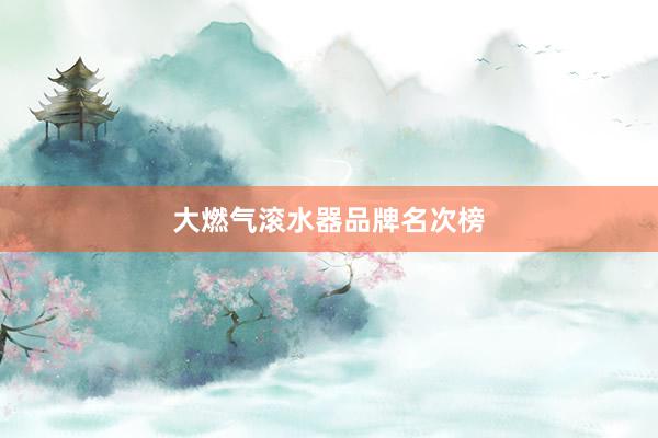 大燃气滚水器品牌名次榜